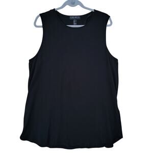 NWT New Forever 21 Plus Womens 2X Black Sleeveless Fringe Back Tank Top